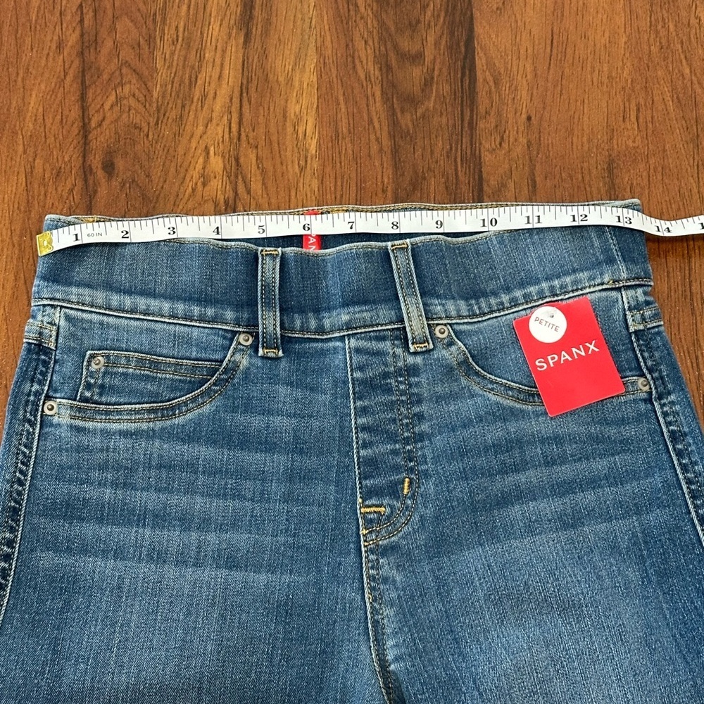 SPANX Seamed Front Wide Leg Jeans In Vintage Índigo Wash - Picture 11 of 15